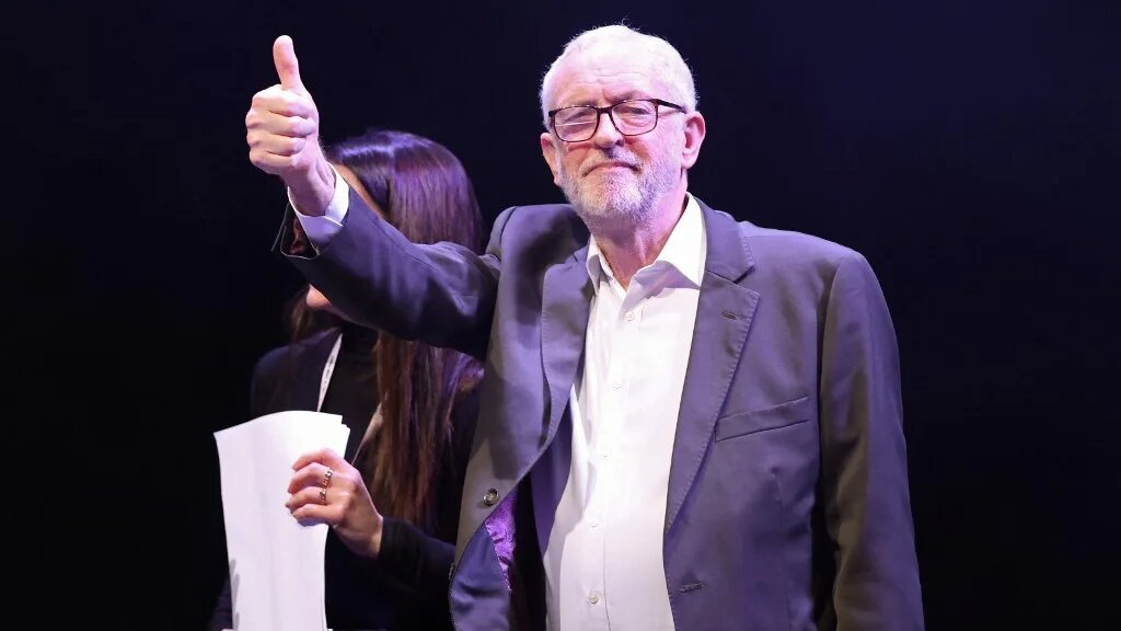 Jeremy Corbyn reacts after delivering a speech on the first day of the Founding Conference for Your Party in Liverpool, north-west England, on November 29, 2025.