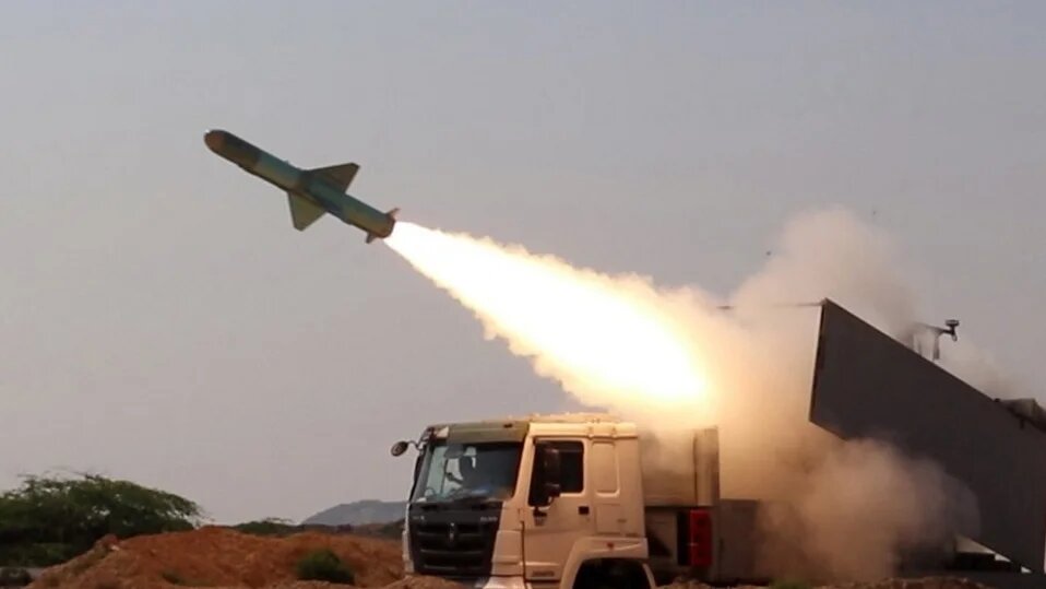 A photo released by Iran’s Revolutionary Guard Corps in February 2026 shows a rocket being fired during a military exercise in the Strait of Hormuz (Sepah News/AFP)