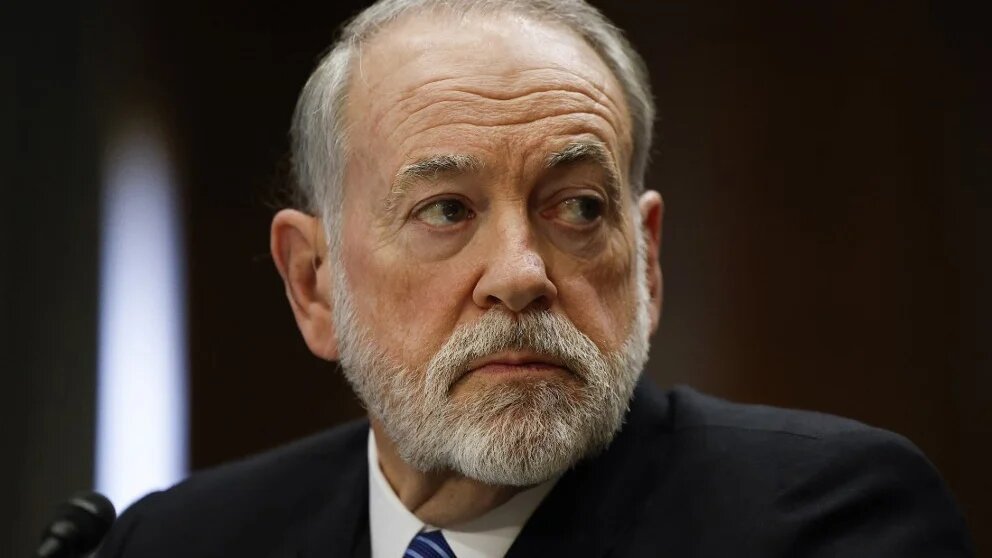 Mike Huckabee, now the US ambassador to Israel, testifies during his Senate confirmation hearing in Washington on 25 March 2025 (Kevin Dietsch/Getty Images/AFP)