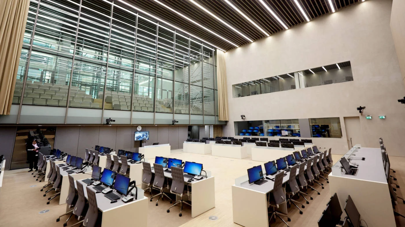 The courtroom interior of the International Criminal Court in the Hague, Netherlands, in November 2015 (AFP)